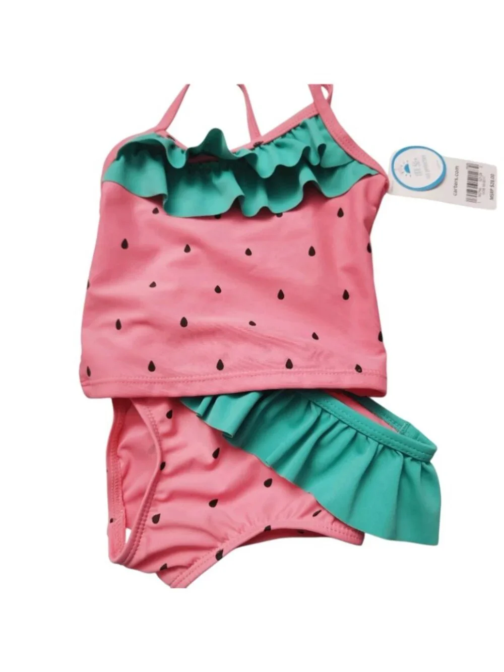 Carter's Baby Girls 24 Months Two Piece Watermelon Pink Swimsuit